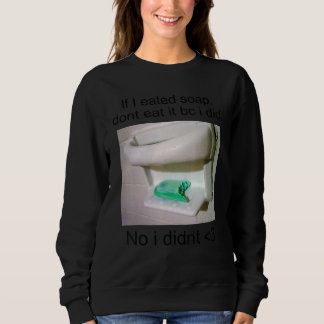 Wenn ich Seife gegessen habe, iss sie nicht, weil Sweatshirt