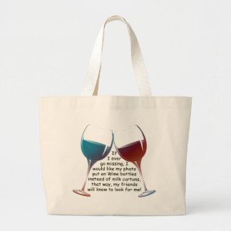 Wenn ich überhaupt… Spaß Wein-Sprichwortgeschenke Jumbo Stoffbeutel