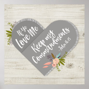 Wenn ihr mir Johannes 14:15 Bibel Liebe Poster