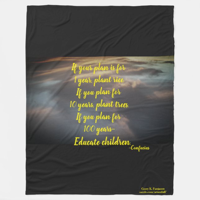 "WENN IHR PLAN DIES IST" CONFUCIUS FLEECE BLANKET (Vorderseite)