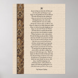 Wenn inspirierende Poesie von Rudyard Kipling Poster