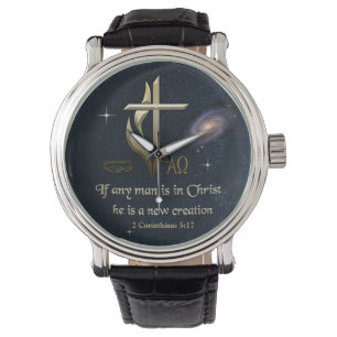 Wenn jemand in Christus ist, ist er eine neue Krea Armbanduhr