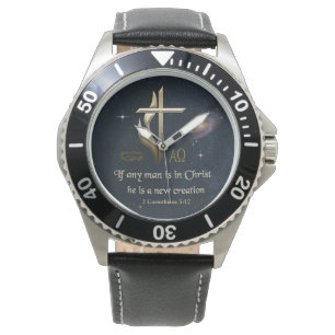 Wenn jemand in Christus ist, ist er eine neue Krea Armbanduhr