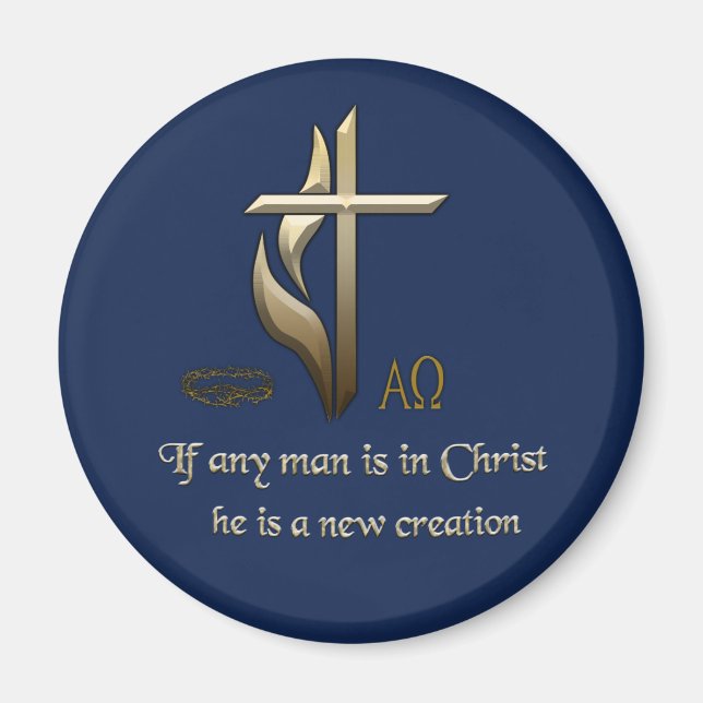 Wenn jemand in Christus ist, ist er eine neue Schö Magnet (Vorne)