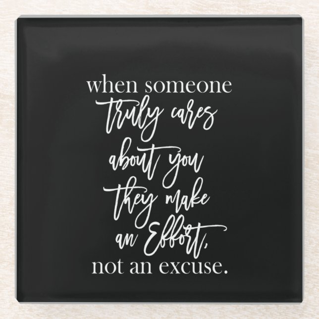 wenn jemand sich wirklich um dich kümmert, machen  glasuntersetzer (Vorderseite)