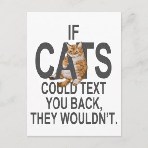 Wenn Katzen einen zurückschicken könnten, würden s Postkarte