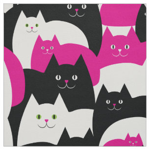 Wenn Katzen in rosa Niedliches Kitt-Muster kommen Stoff