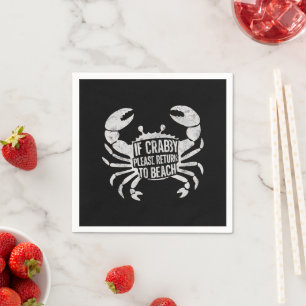 Wenn Krabby bitte zum Strand zurückkehren Lustiger Serviette