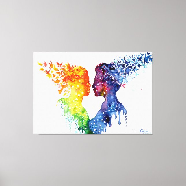 wenn Liebe Schmetterlinge gibt Leinwanddruck (Vorderseite)