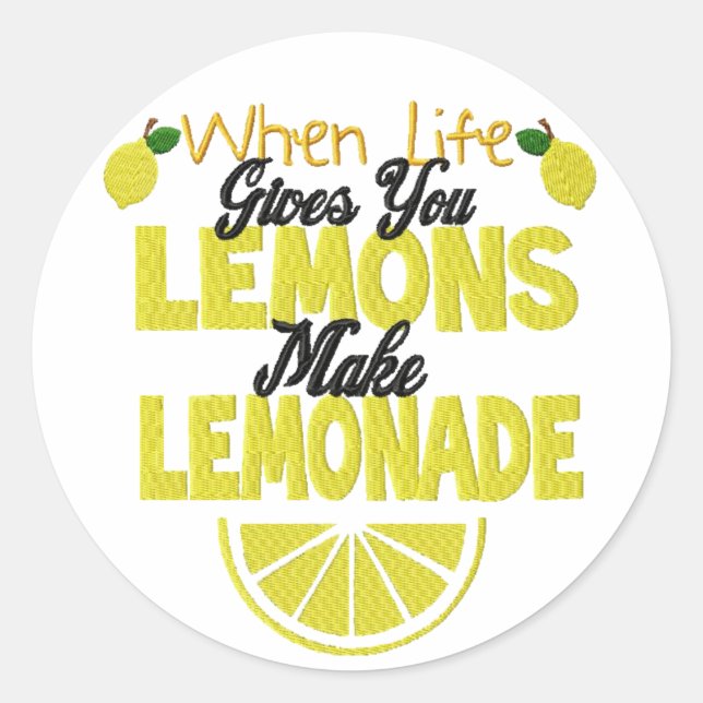 Wenn Life Lemons gibt (eigene Hintergrundfarbe hin Runder Aufkleber (Vorderseite)