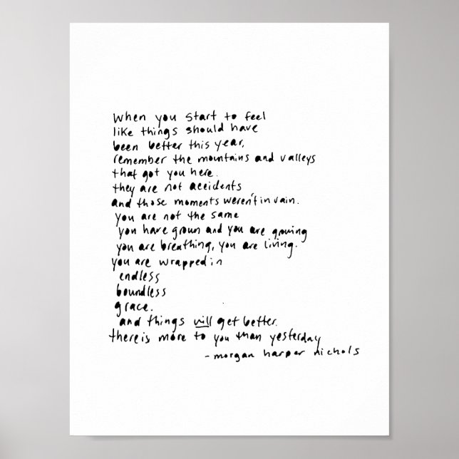 wenn man anfängt, sich zu fühlen, dass die Dinge Poster (Vorne)