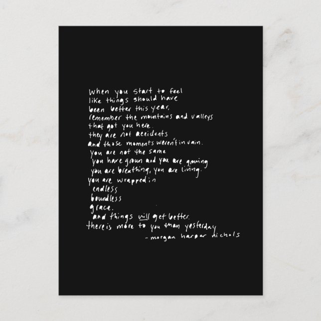 wenn man anfängt, sich zu fühlen, dass die Dinge Postkarte (Vorderseite)