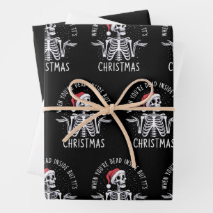 Wenn man innerlich tot ist, aber es Weihnachtszeit Geschenkpapier Set