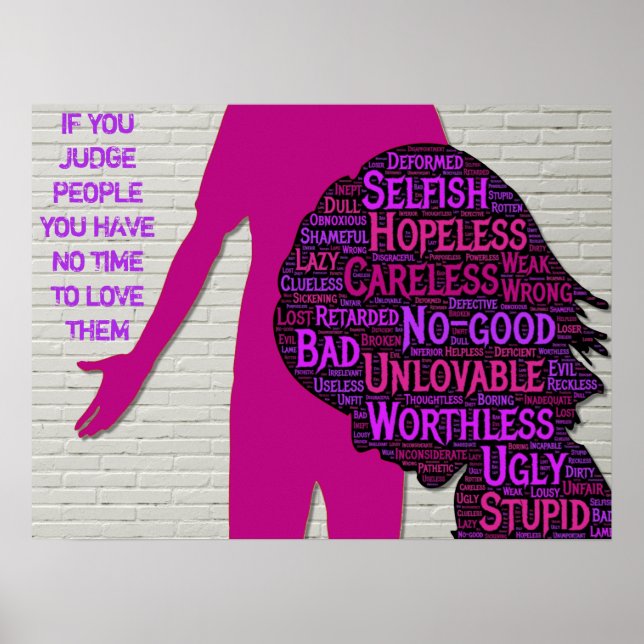 Wenn man Menschen beurteilt, inspirierendes Zitat- Poster (Vorne)