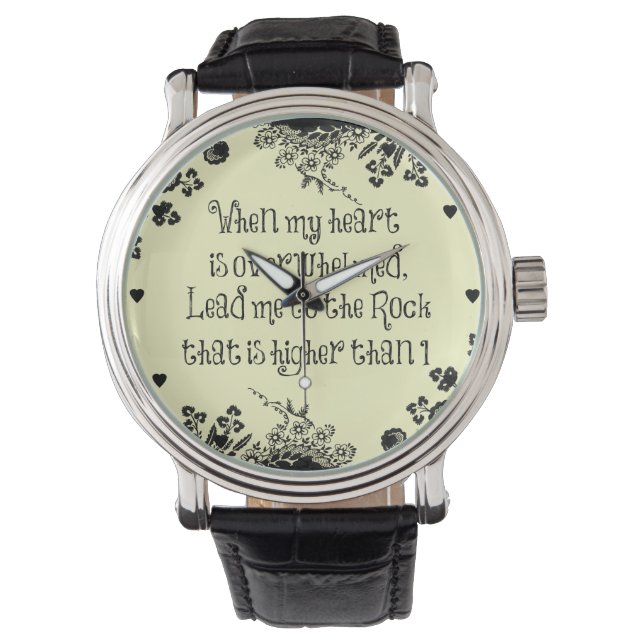 Wenn mein Herz überwältigt Bibelverse ist Armbanduhr (Vorderseite)