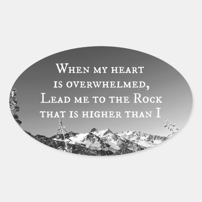 Wenn mein Herz überwältigt Bibelverse ist Ovaler Aufkleber (Vorderseite)