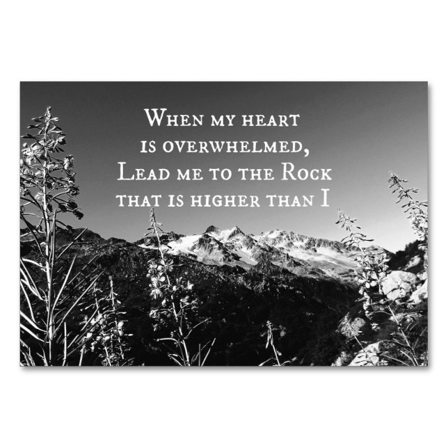 Wenn mein Herz überwältigt Bibelverse ist Tischnummer (Rückseite)