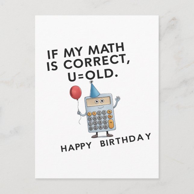 Wenn meine Mathe richtig ist U alten lustigen Vate Postkarte (Vorderseite)