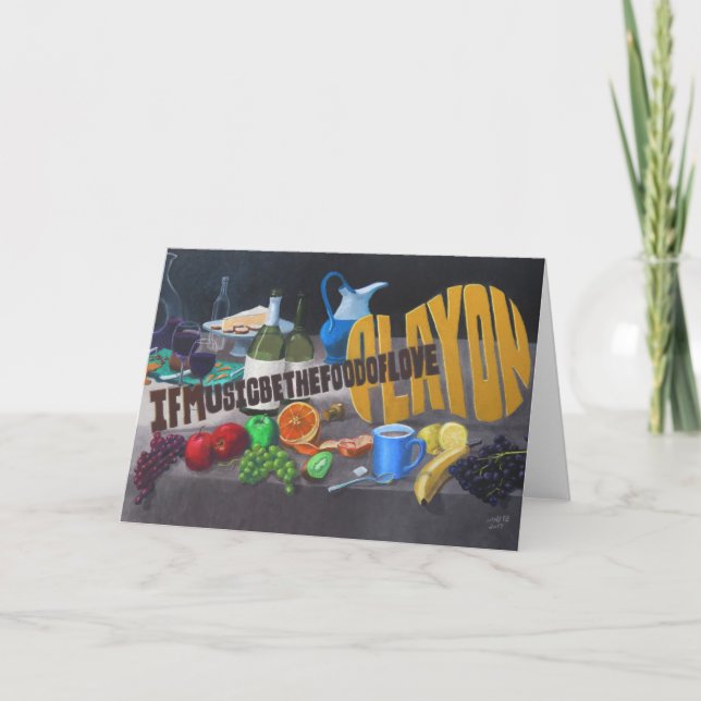 Wenn Musik das Essen der Liebe Grußkarte ist Karte (Vorderseite)