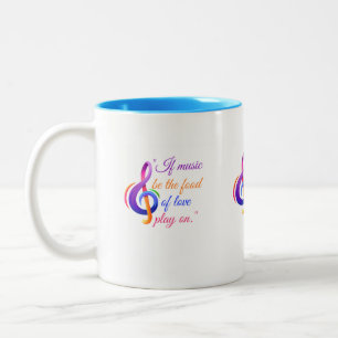 Wenn Musik ein Vintage-Liebeszitat-Design ist. Zweifarbige Tasse