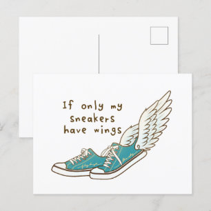 Wenn nur meine Sneakers Flügel haben Postkarte