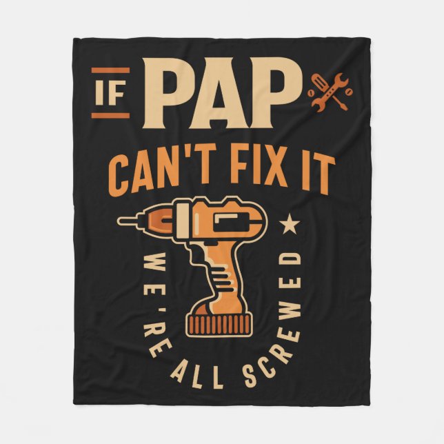 Wenn Pap Cant Fix Es Funny Handyman Opa Fleecedecke (Vorderseite)