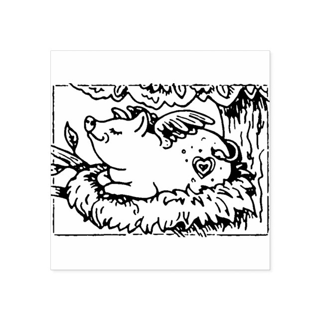 WENN PIGLETTEN FLIEGEN, MACHEN SIE NESTS, NIEDLICH GUMMISTEMPEL (Prägung)