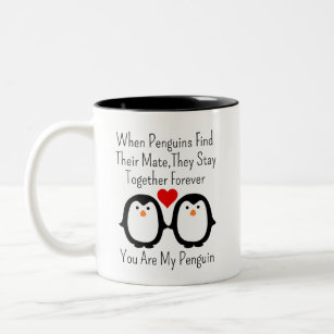 Wenn Pinguine ihren Partner finden, Bleibe sie zus Zweifarbige Tasse