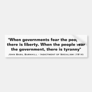 Wenn Regierungs-Furcht die Leute dort Freiheit ist Autoaufkleber