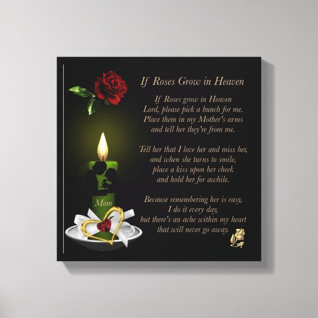 Wenn Rose im Himmel wachsen 12x12 Canvas Print Leinwanddruck (Vorderseite)