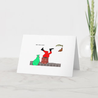 Wenn Sankt trinkt ("Kamin") Feiertagskarte