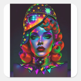 Wenn Schwarz auf Rot landete - Ken Gage Art Quadratischer Aufkleber