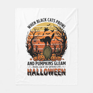 Wenn schwarze Katzen an Halloween Katze Grabstein Fleecedecke