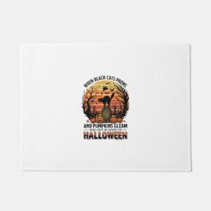 Wenn schwarze Katzen an Halloween Katze Grabstein  Fußmatte