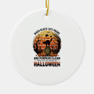 Wenn schwarze Katzen an Halloween Katze Grabstein Keramik Ornament