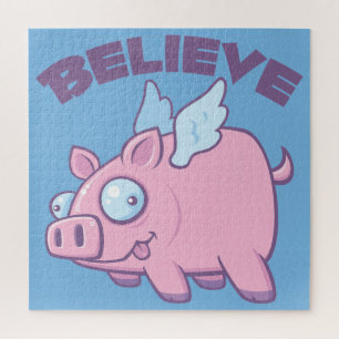 Wenn Schweine Fliegen glauben Sie das Unmögliche Puzzle
