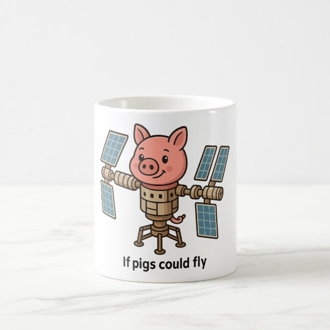 Wenn Schweine fliegen könnten - Schweinchen Weltra Kaffeetasse (Mittel)