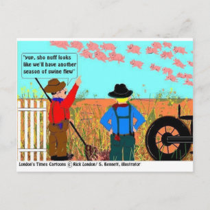 Wenn Schweine fliegen lustige Cartoon-Geschenke & Postkarte