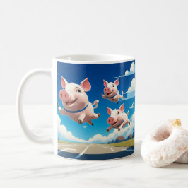 Wenn Schweine Fliegen Lustige Geflügelte Schweine Kaffeetasse