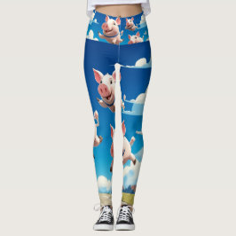 Wenn Schweine Fliegen Lustige Geflügelte Schweine Leggings