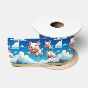 Wenn Schweine Fliegen Lustige Geflügelte Schweine Satinband
