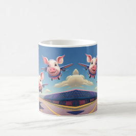 Wenn Schweine Fliegen Lustiges Flugzeug Schweine Kaffeetasse