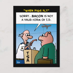 "Wenn Schweine fliegen " Postkarte