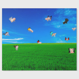 Wenn Schweine Fly Wrapping Papier Geschenkpapier
