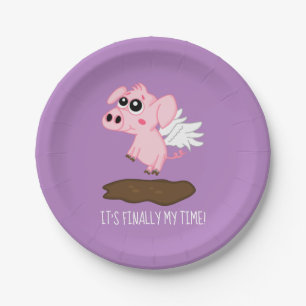Wenn Schweine in das Jahr des Schweins fliegen Pappteller
