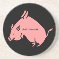 Wenn Schweine "Just Married"-Untersetzer fliegen