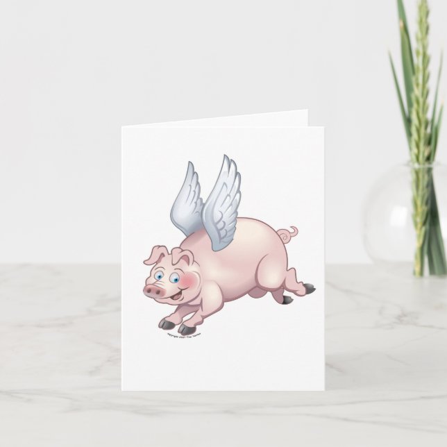 Wenn Schweine notecard fliegen Karte (Vorderseite)