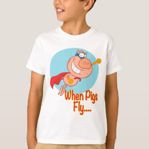 wenn Schweine Superhelden fliegen, die Schweinefle T-Shirt