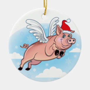 Wenn Schweine Verzierung fliegen Keramik Ornament