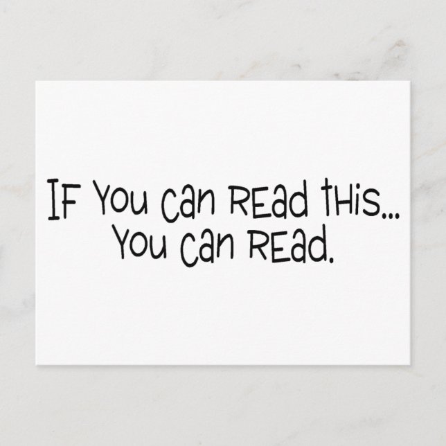 Wenn Sie das lesen können, können Sie lesen Postkarte (Vorderseite)